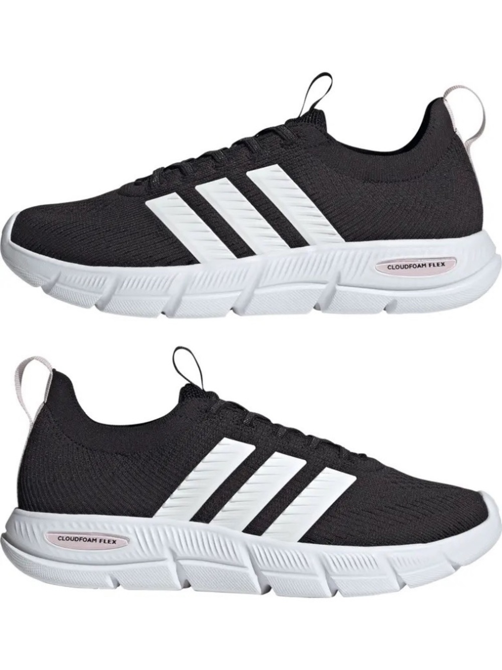 Adidas Women's Cloudfoam Flex Sneakers Black White Memory Foam Wide - Pick Size